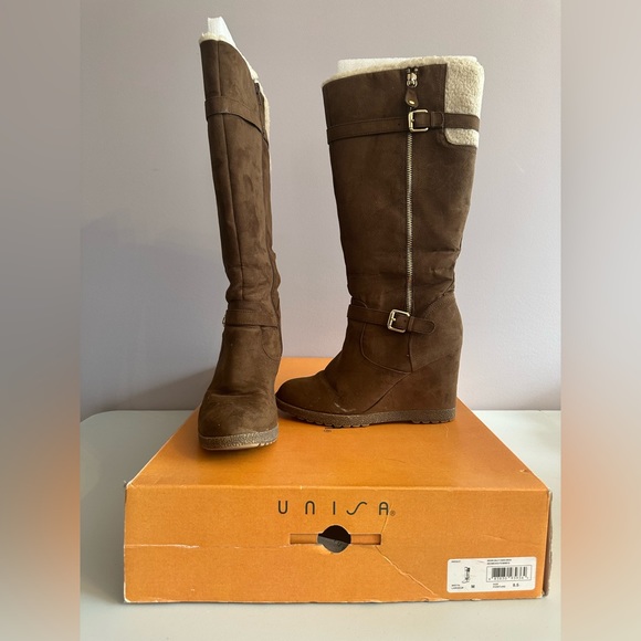 Unisa Knee High Wedge Boots - 8.5 - Picture 13 of 13